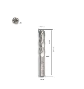 MTE 17 mm Uzun Parmak Freze Hss-Co8 DIN 844/B-N