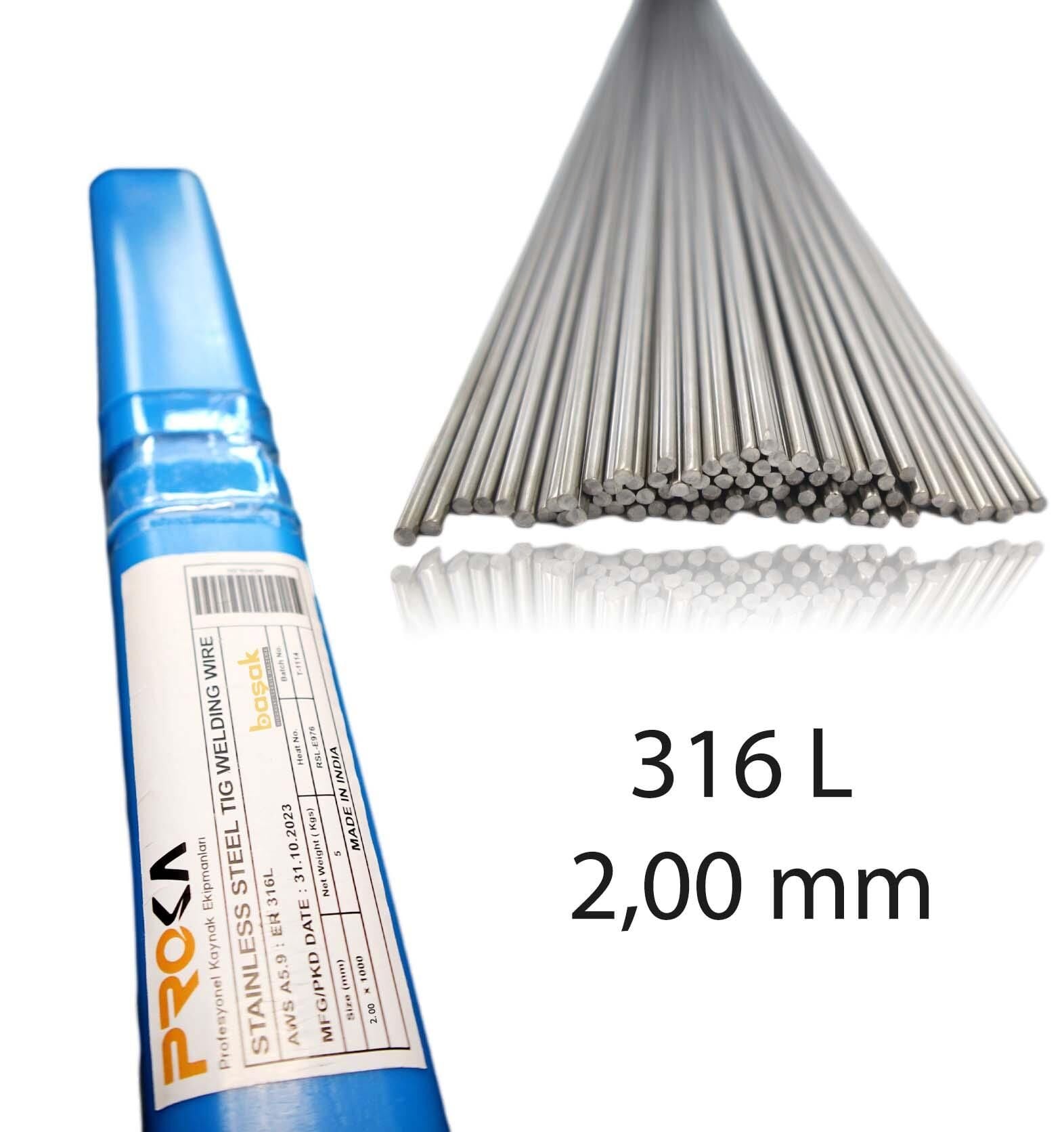 Proka ER 316L 2,0 mm Tig-Argon Paslanmaz Kaynak Teli 5 kg