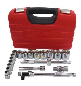 Ceta Form 20 Parça 1/2'' 12 Köşe SAE Inch Lokma Takımı C20A-20PBT