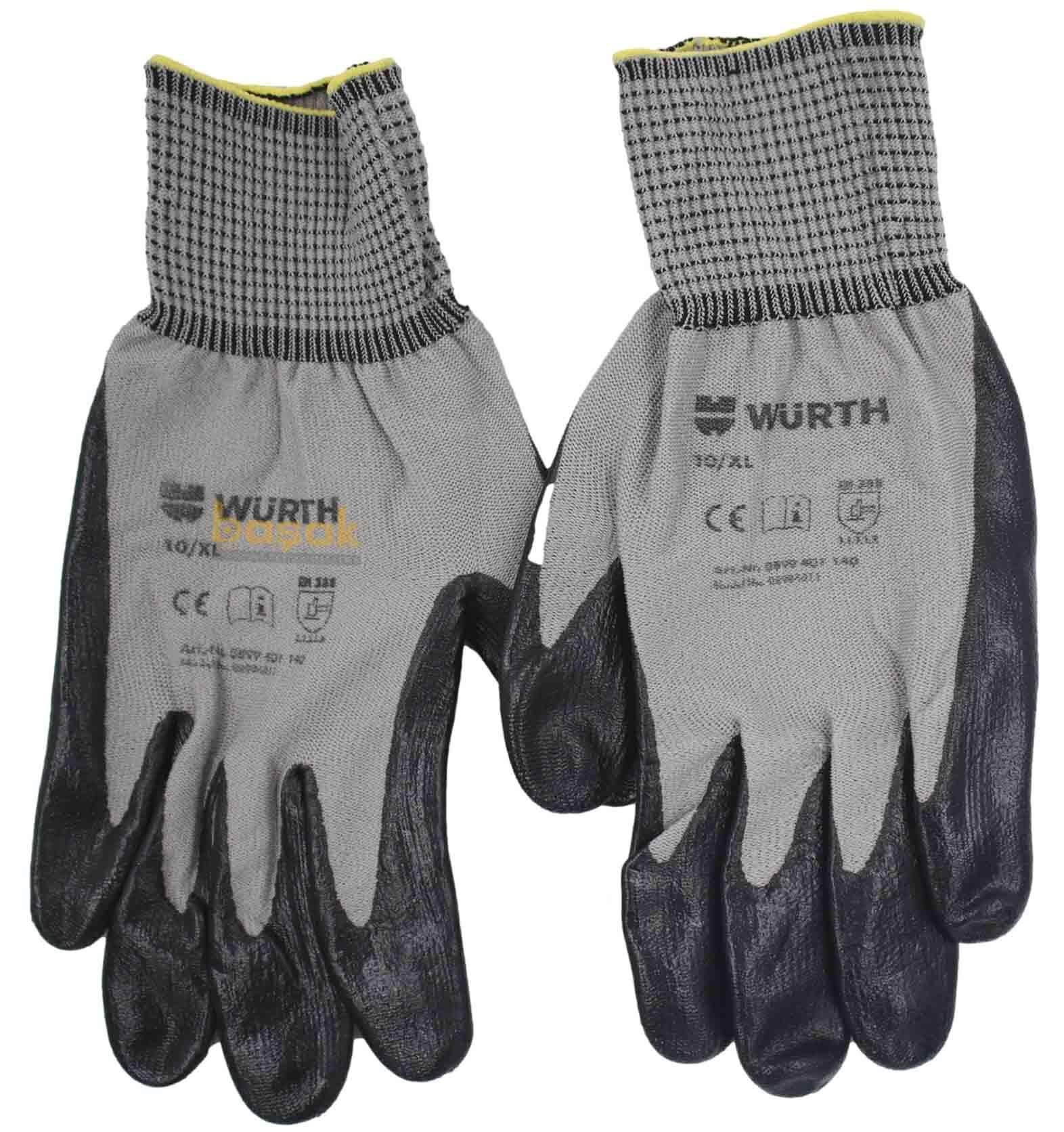 Nitril Mekanikçi Eldiveni Siyah No:10 XL Würth
