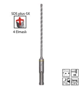 Bosch SDS Plus-5X 4 x 160 mm Dört Elmaslı Matkap Ucu 2608836605
