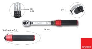 Ceta Form 1/4 5-25 Nm Duo Cırcırlı Tork Anahtarı D03F2-0125