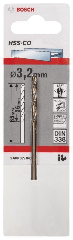 Bosch HSS-Co 3,2 mm Kobaltlı Matkap Ucu 1'li 2608585843