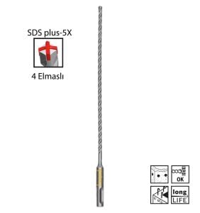 Bosch SDS Plus-5X 5 x 260 mm Dört Elmaslı Matkap Ucu 2608836606