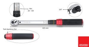 Ceta Form 3/8 20-120 Nm Duo Cırcırlı Tork Anahtarı D03F2-1112