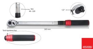 Ceta Form 1/2 40-220 Nm Duo Cırcırlı Tork Anahtarı D03F2-2122