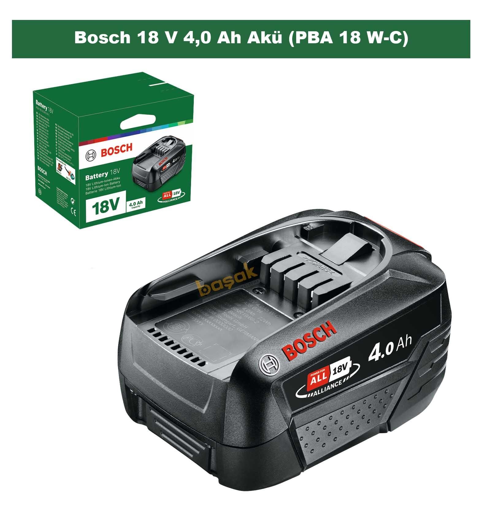 Bosch 18 V 4,0 Ah Hafif Hizmet Yedek Akü PBA 18 W-C 1600A011T8