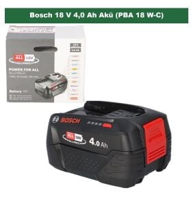 Bosch 18 V 4,0 Ah Hafif Hizmet Yedek Akü PBA 18 W-C 1600A011T8