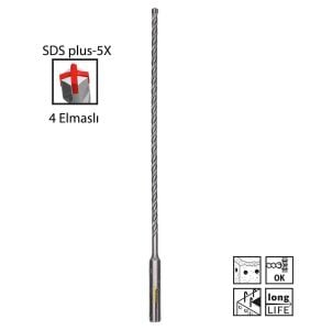 Bosch SDS Plus-5X 5,5 x 260 mm Dört Elmaslı Matkap Ucu 2608836609
