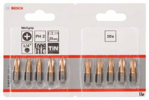 Bosch PH2 25 mm 10'lu Yıldız Bits Uç MaxGrip 2607001547