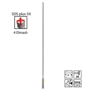Bosch SDS Plus-5X 5,5 x 460 mm Dört Elmaslı Matkap Ucu 2608836611