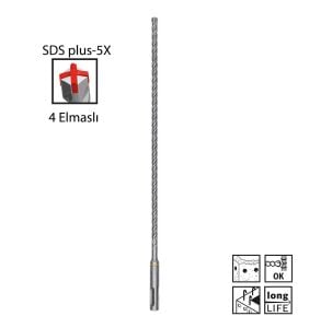 Bosch SDS Plus-5X 6,5 x 310 mm Dört Elmaslı Matkap Ucu 2608836614