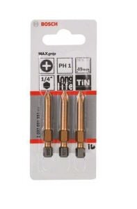 Yıldız Bits Uç PH1 x 49 mm 3'lü MaxGrip 2607001551