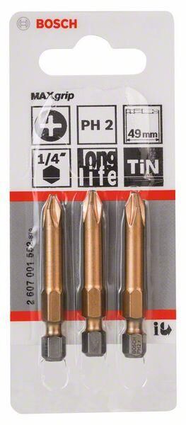 Bosch PH2 49 mm 3'lü Yıldız Bits Uç MaxGrip 2607001552