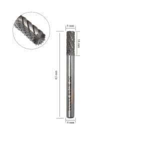 Tutex SB-1M 6 mm Silindirik Karbür (Sert Metal) Freze Ucu