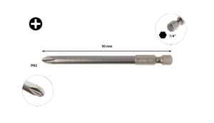 Ceta Form PH2 x 90 mm Ekstra Uzun Yıldız Bits Uç CB/902