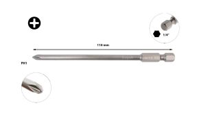 Ceta Form PH1 x 110 mm Ekstra Uzun Yıldız Bits Uç CB/1101