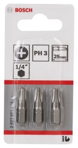 Bosch PH3 25 mm 3'lü Yıldız Bits Uç ExtraHard 2607001515
