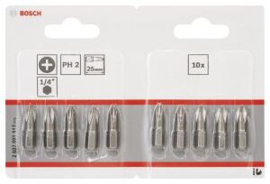 Bosch PH2 25 mm 10'lu Yıldız Bits Uç ExtraHard 2607001512