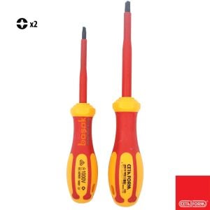 Ceta Form 2 Parça 1000 volt VDE İzoleli Terminal Tornavida Takımı G05-B02