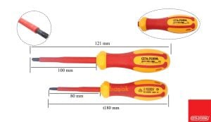 Ceta Form 2 Parça 1000 volt VDE İzoleli Terminal Tornavida Takımı G05-B02