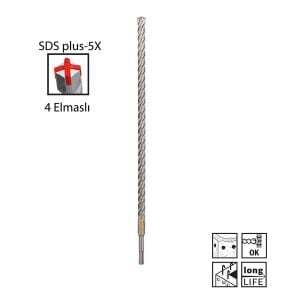 Bosch 18 x 450mm SDS-Plus-5X 4 Elmaslı Matkap Ucu 2608836633