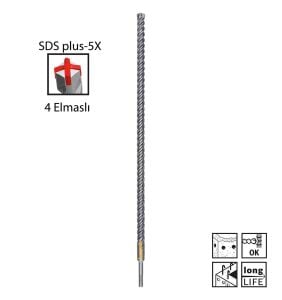 Bosch SDS Plus-5X 18 x 600 mm Dört Elmaslı Matkap Ucu 2608836634