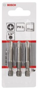 Bosch PH3 49 mm 3'lü Yıldız Bits Uç ExtraHard 2607001531
