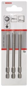 Bosch PH1 89 mm 3'lü Yıldız Bits Uç ExtraHard 2607001533