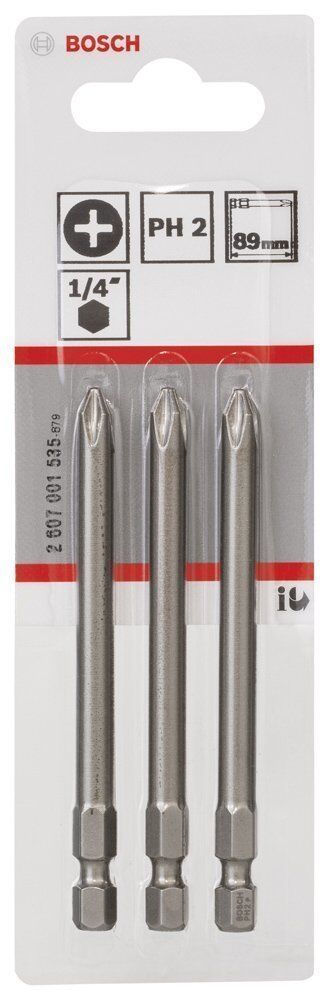 Bosch PH2 89 mm 3'lü Yıldız Bits Uç ExtraHard 2607001535 | Bosch