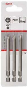 Bosch PH2 89 mm 3'lü Yıldız Bits Uç ExtraHard 2607001535