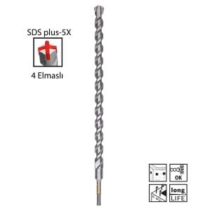Bosch SDS Plus-5X 22 x 450 mm Dört Elmaslı Matkap Ucu 2608836645