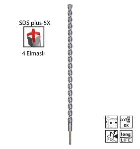 Bosch SDS Plus-5X 22 x 600 mm Dört Elmaslı Matkap Ucu 2608836646