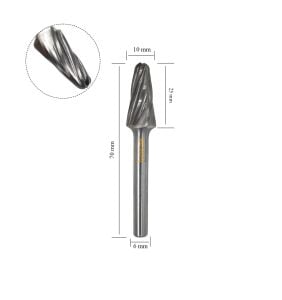 Tutex SL-3M AL 10 mm Konik Oval Karbür Freze Ucu Alüminyum