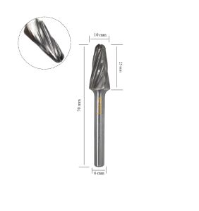 Tutex SL-3M AL 10 mm Konik Oval Karbür Freze Ucu Alüminyum