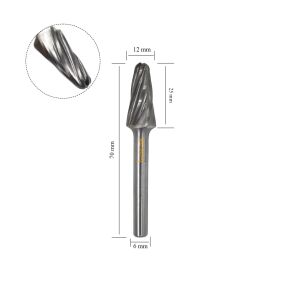 Tutex SL-4M AL 12 mm Konik Oval Karbür Freze Ucu Alüminyum
