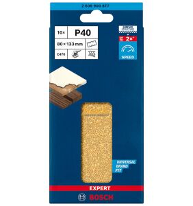 Bosch Expert C470 80 x 133 mm 10'lu 40 Kum Zımpara Kağıdı 2608900877