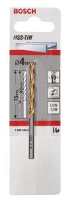 Bosch HSS-TiN 4 mm Titanyum Metal Matkap Ucu 2608596691