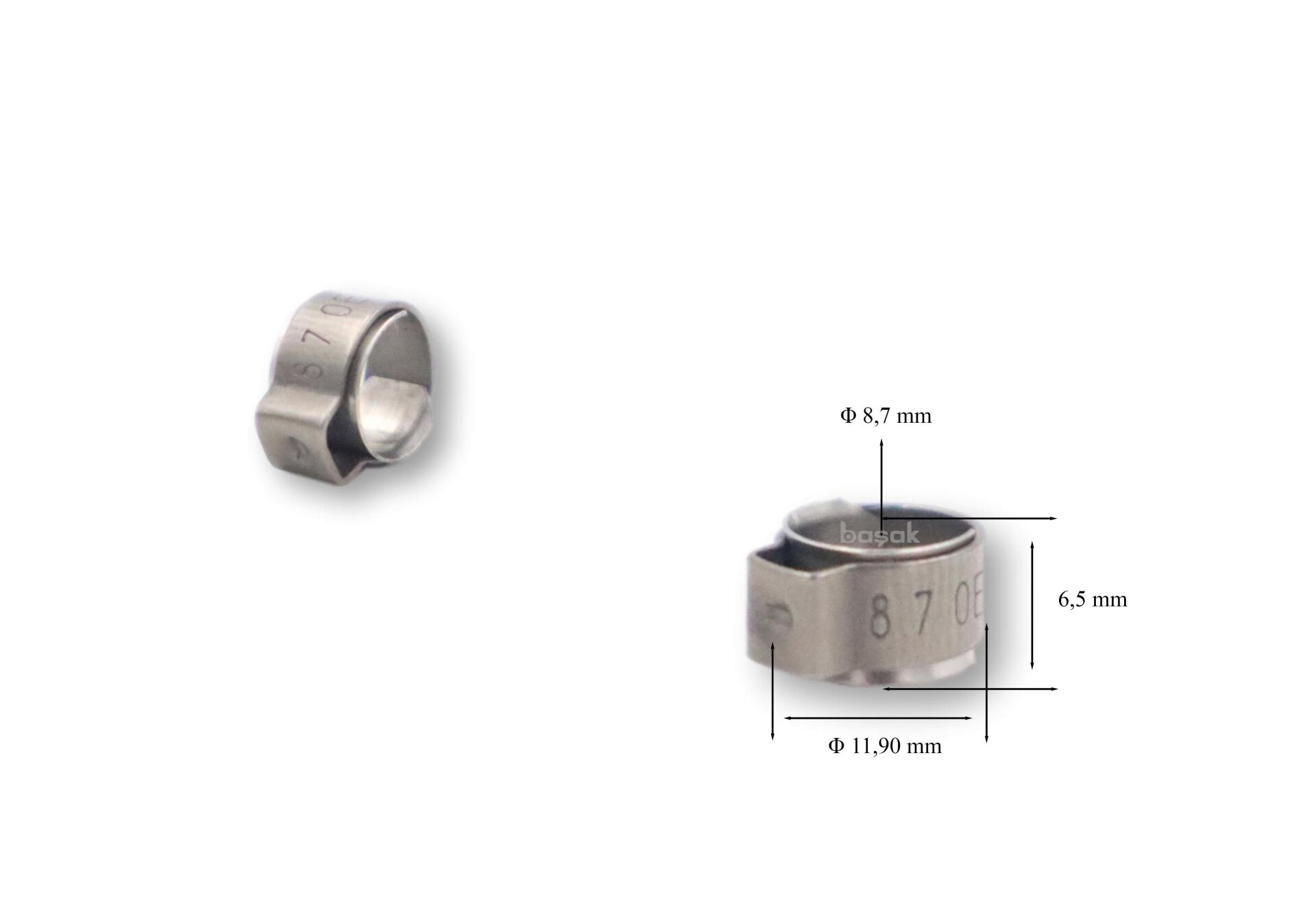 Oetiker 8,7 mm Paslanmaz Kulaklı Argon Kelepçesi (adet fiyatıdır)