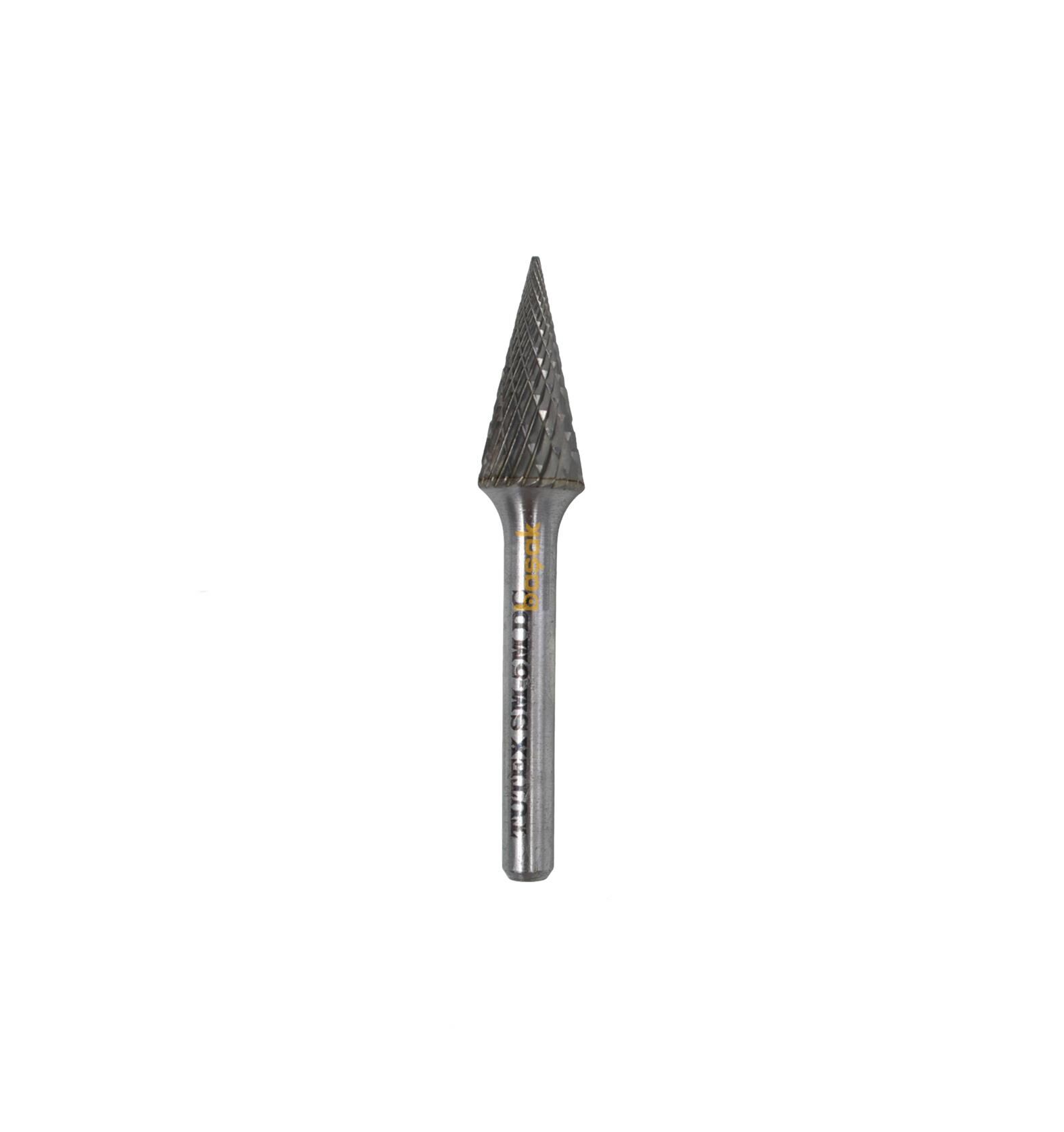 Tutex SM-4M 10 mm Konik Sivri Karbür (Sert Metal) Freze Ucu
