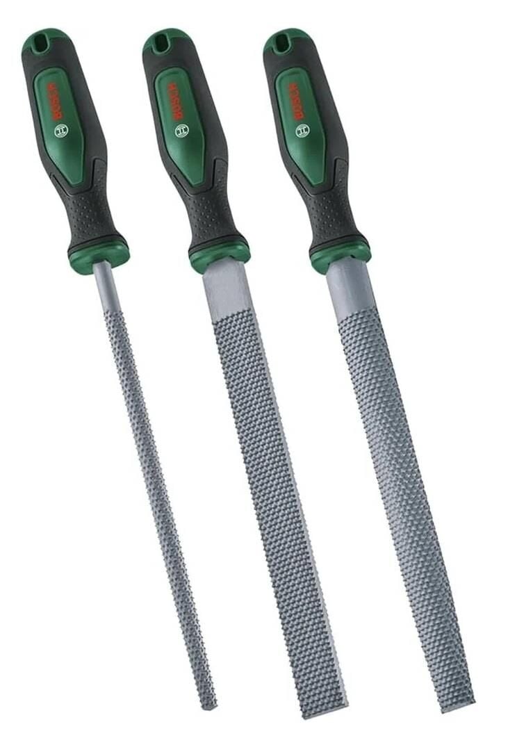 Bosch 3'lü Kaymaz Saplı Ahşap Törpü-Eğe Seti 1600A02ZB1