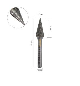 Tutex SM-5M 12 mm Konik Sivri Karbür (Sert Metal) Freze Ucu