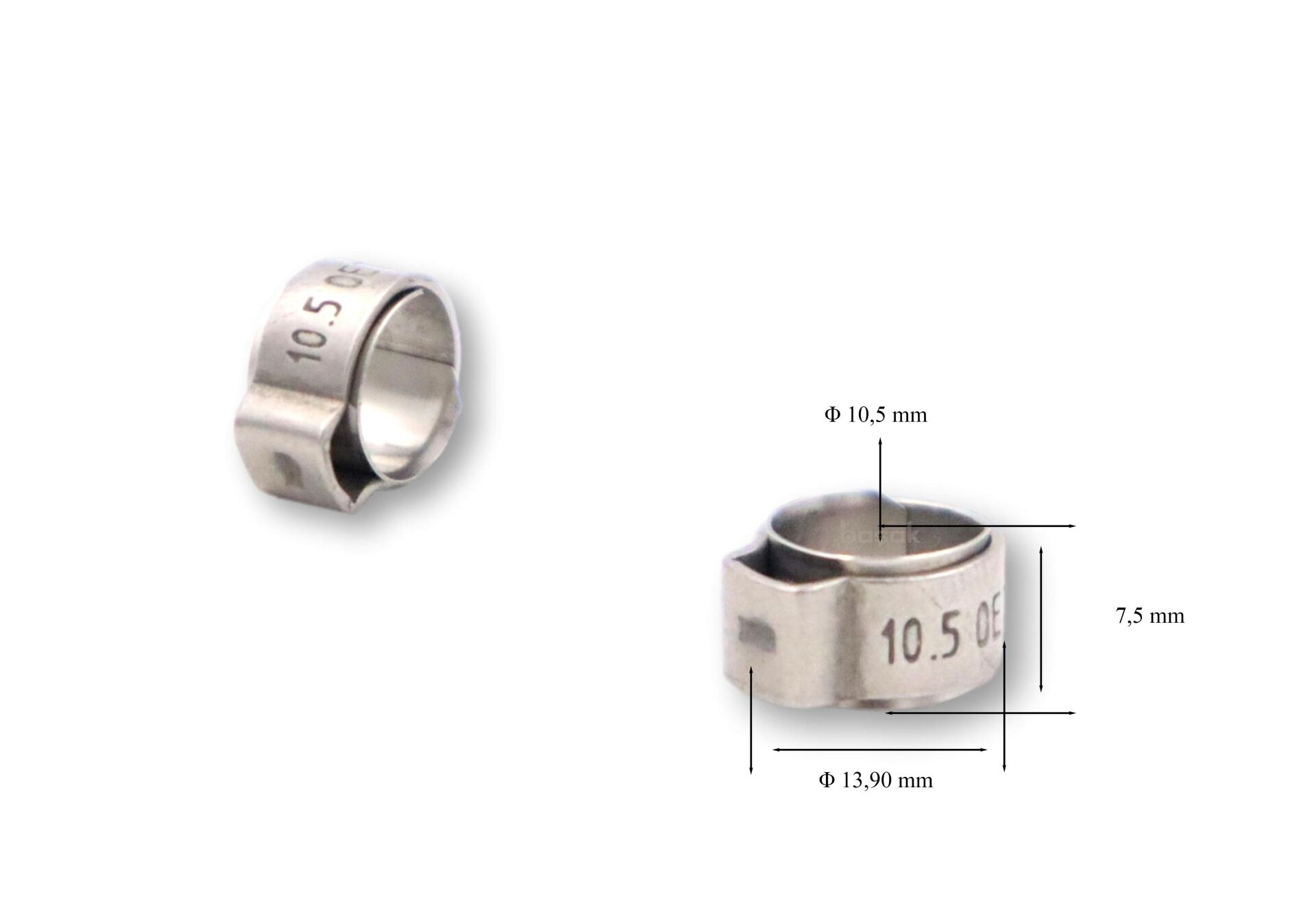 Oetiker 10,5 mm Paslanmaz Kulaklı Argon Kelepçesi (adet fiyatıdır)