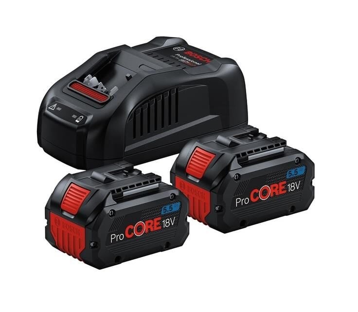 Bosch 2 Adet 18 Volt ProCORE 5,5 Ah Akü ve GAL 1880 CV Şarj Cihazı 1600A0214C