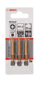 Bosch PZ2 49 mm 3'lü Yıldız Vidalama Ucu MaxGrip 2607001599
