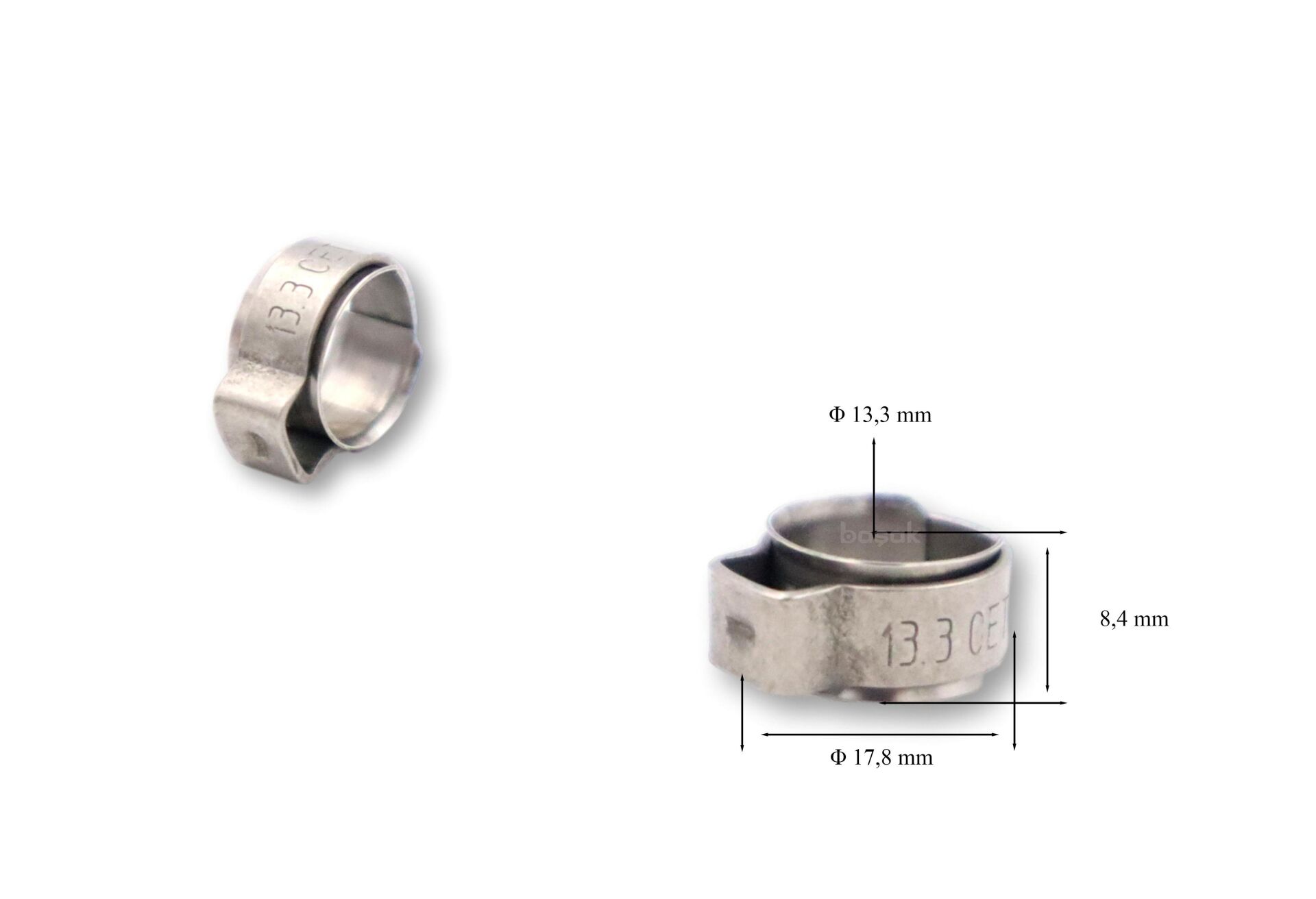 Oetiker 13,3 mm Paslanmaz Kulaklı Argon Kelepçesi (adet fiyatıdır)