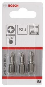 Bosch PZ1 25 mm 3'lü Yıldız Bits Uç ExtraHard 2607001554