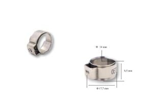 Oetiker 14,0 mm Paslanmaz Kulaklı Argon Kelepçesi (adet fiyatıdır)