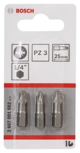 Bosch PZ3 25 mm 3'lü Yıldız Bits Uç ExtraHard 2607001562
