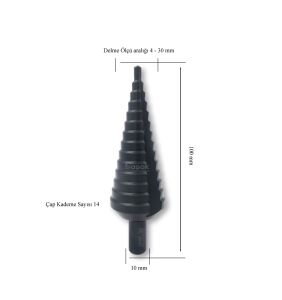 MTE 4-30 mm 14 Kademeli Sac Delme Matkabı HSS